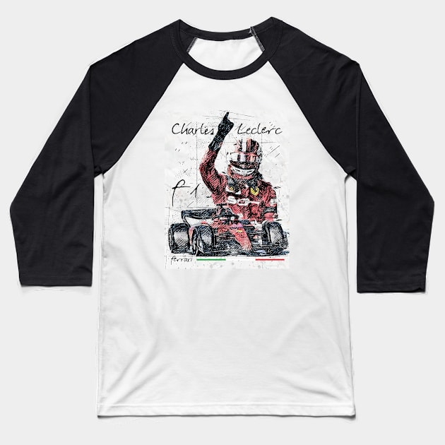 Charles Leclerc - Ferrari F1 Baseball T-Shirt by raaak